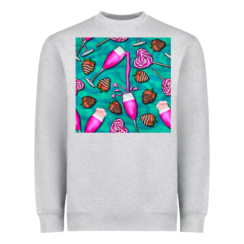 Valentines Day Champagne And Strawberry Heavyweight Sweatshirt by BundleAndBundleShop | Teevron
