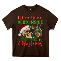 Chocolate Brown when you’re dead inside but it's christmas Heavy Core Tee - BundleAndBundleShop