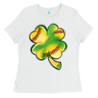 St. Patrick's Day Clover Softball Ladies Tee | Teevron