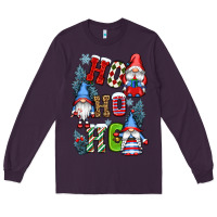 Plum ho ho ho gnomes Long Sleeve Tee - CowGirlArtShop