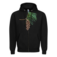 Black white pine cone Zipper Hoodie - LillyAllenDesigns