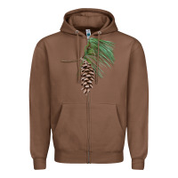 Chestnut white pine cone Zipper Hoodie - LillyAllenDesigns