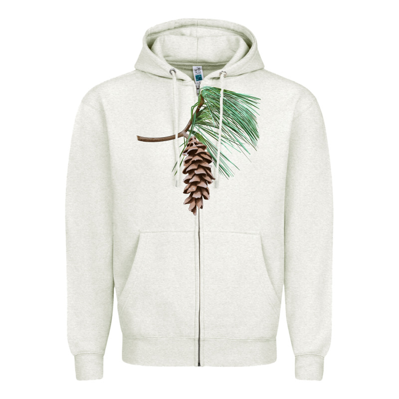 White Pine Cone Zipper Hoodie by LillyAllenDesigns | Teevron