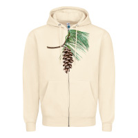 Sandshell white pine cone Zipper Hoodie - LillyAllenDesigns