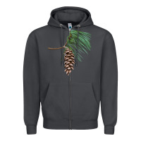 Smoke white pine cone Zipper Hoodie - LillyAllenDesigns