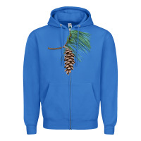 True Royal white pine cone Zipper Hoodie - LillyAllenDesigns