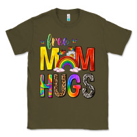 Army Green Free Mom Hugs with Butterflies Classic Tee - texasbilliewilder
