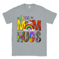 Heather Grey Free Mom Hugs with Butterflies Classic Tee - texasbilliewilder
