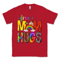 Red Free Mom Hugs with Butterflies Classic Tee - texasbilliewilder