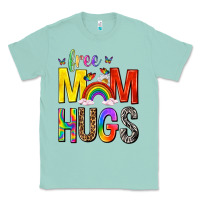 Seafoam Free Mom Hugs with Butterflies Classic Tee - texasbilliewilder