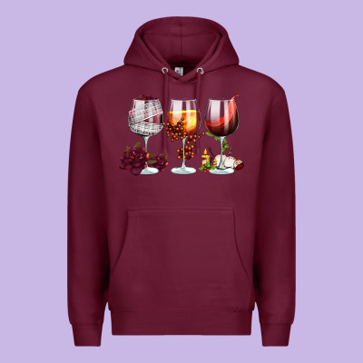 Hallothanksmas Halloween Thanksgiving  Christmas Wine Premium Hoodie Designed By Fadigitalartstudio