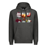 Charcoal Heather hallothanksmas halloween thanksgiving  christmas wine Premium Hoodie - FaDigitalArtStudio