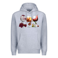 Heather Grey hallothanksmas halloween thanksgiving  christmas wine Premium Hoodie - FaDigitalArtStudio