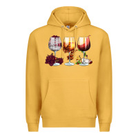 Mustard hallothanksmas halloween thanksgiving  christmas wine Premium Hoodie - FaDigitalArtStudio