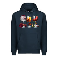 Navy hallothanksmas halloween thanksgiving  christmas wine Premium Hoodie - FaDigitalArtStudio