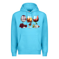Ocean Blue hallothanksmas halloween thanksgiving  christmas wine Premium Hoodie - FaDigitalArtStudio