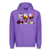 Purple hallothanksmas halloween thanksgiving  christmas wine Premium Hoodie - FaDigitalArtStudio