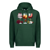 Sports Green hallothanksmas halloween thanksgiving  christmas wine Premium Hoodie - FaDigitalArtStudio