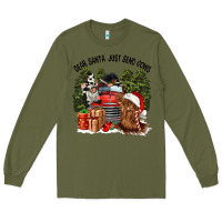 Army Green dear santa just send cows Long Sleeve Tee - CowGirlArtShop