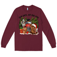 Burgundy dear santa just send cows Long Sleeve Tee - CowGirlArtShop