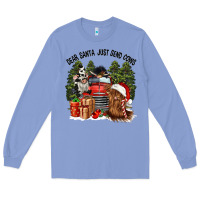 Colony Blue dear santa just send cows Long Sleeve Tee - CowGirlArtShop