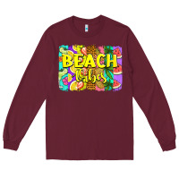 Burgundy beach vibes summer brushstroke Long Sleeve Tee - Jasminsmagicworld