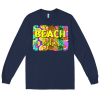 Navy beach vibes summer brushstroke Long Sleeve Tee - Jasminsmagicworld