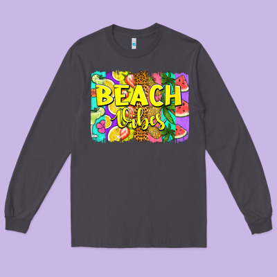 Beach Vibes Summer Brushstroke Long Sleeve Tee Designed By Jasminsmagicworld