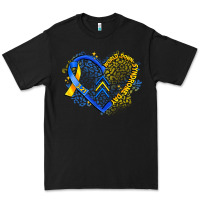 Black world down syndrome day heart Premium Tee - Artiststas