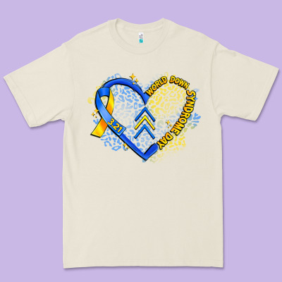 World Down Syndrome Day Heart Premium Tee Designed By Artiststas