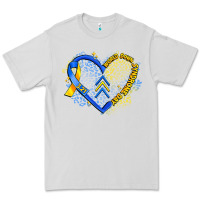 Dove Grey world down syndrome day heart Premium Tee - Artiststas