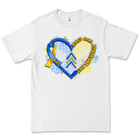 White world down syndrome day heart Premium Tee - Artiststas