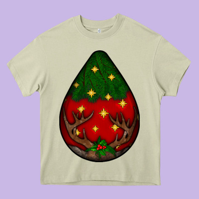 Christmas  Teardrop Heavy Core Tee Designed By Bundleandbundleshop