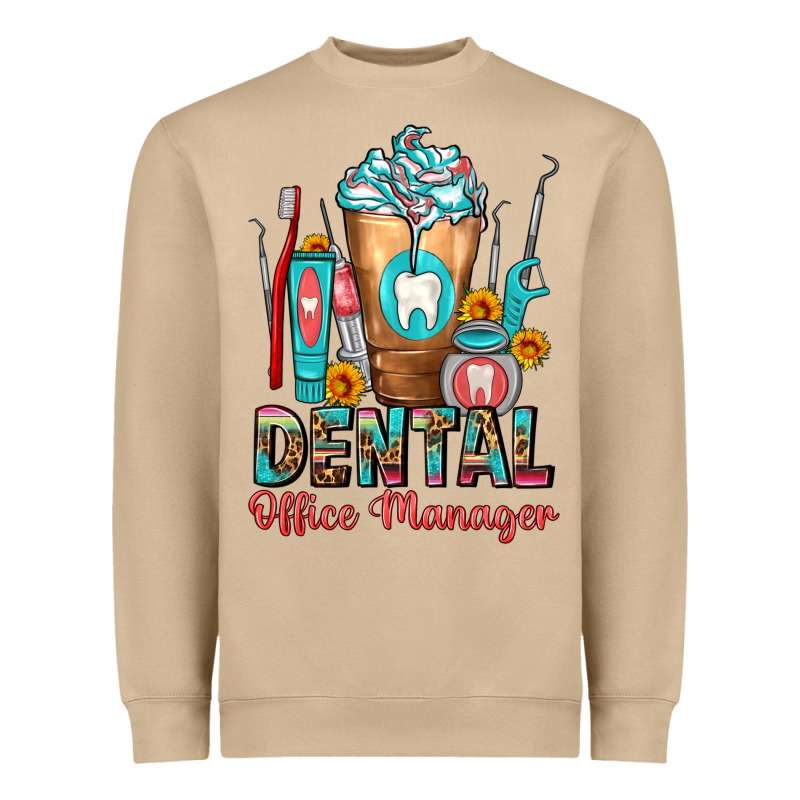 Dental Office Manager Cold Drink Frappe Heavyweight Sweatshirt by FaDigitalArtStudio | Teevron