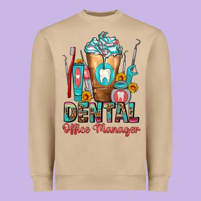 Dental Office Manager Cold Drink Frappe Heavyweight Sweatshirt Designed By Fadigitalartstudio