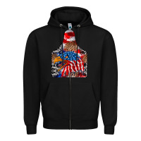 Black America Zipper Hoodie - CowhideDigitalArt