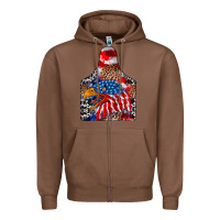 Chestnut America Zipper Hoodie - CowhideDigitalArt