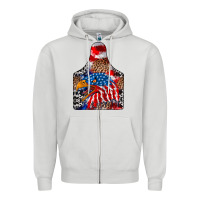 Dove Grey America Zipper Hoodie - CowhideDigitalArt