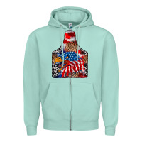 Seafoam America Zipper Hoodie - CowhideDigitalArt