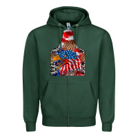 Sports Green America Zipper Hoodie - CowhideDigitalArt