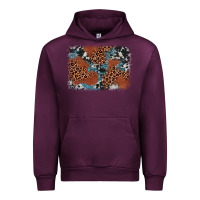 Mauve Wine leopard cowhide background Urban Hoodie - BarkalooDesign