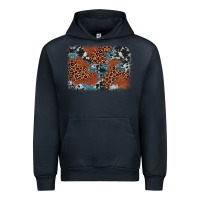 Navy leopard cowhide background Urban Hoodie - BarkalooDesign