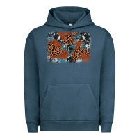 Pigment Midnight Navy leopard cowhide background Urban Hoodie - BarkalooDesign