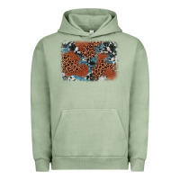 Pigment Oil Green leopard cowhide background Urban Hoodie - BarkalooDesign