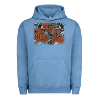 Pigment Pebble Blue leopard cowhide background Urban Hoodie - BarkalooDesign