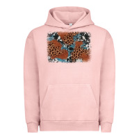 Pigment Salmon leopard cowhide background Urban Hoodie - BarkalooDesign