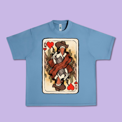 Queen Of Hearts Cowgirl Urban Heavy Tee Designed By Howdyjamesfarm
