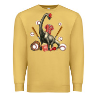 Antique Gold brachiosaurus with baseball Premium Sweatshirt - Artiststas