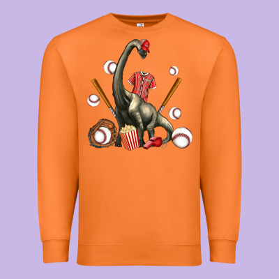 Brachiosaurus With Baseball Premium Sweatshirt Designed By Artiststas