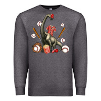 Charcoal Heather brachiosaurus with baseball Premium Sweatshirt - Artiststas